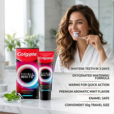 Colgate Visible White O2 Teeth Whitening Toothpaste 50gm, Whitens Teeth In 3 Day