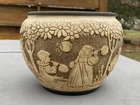 Weller Burntwood Dechiwo Ceramic Jardiniere Planter With Children 1910’s