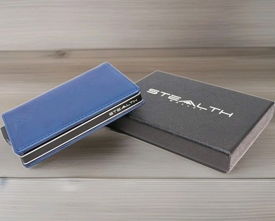Stealth Wallet Blue RFID-Slim Compact Lightweight Metal Cards Holder For Gift