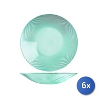 6X H&H Coppa Groove Aus Glas Farbe TüRkis 30 Cm