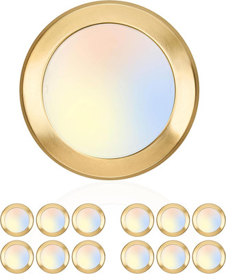 5/6'' Dimmable LED Disk Light, 3 Color Options, Gold, 12 Pack