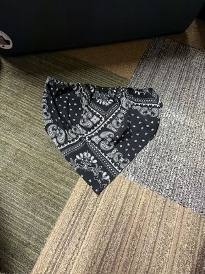 SHEIN Black Paisley Bandana Print Tube Top Size L