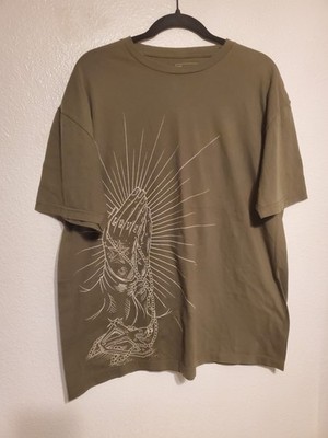 Truth Soul Armor Praying Hands Tee Olive Green Graphic Mens XL Womens XXL