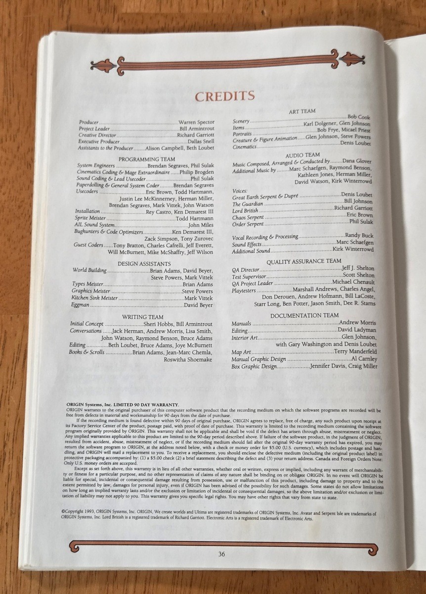 Ultima VII Part Two Serpent Isle Origin IBM PC Big Box Game Complete CIB Map