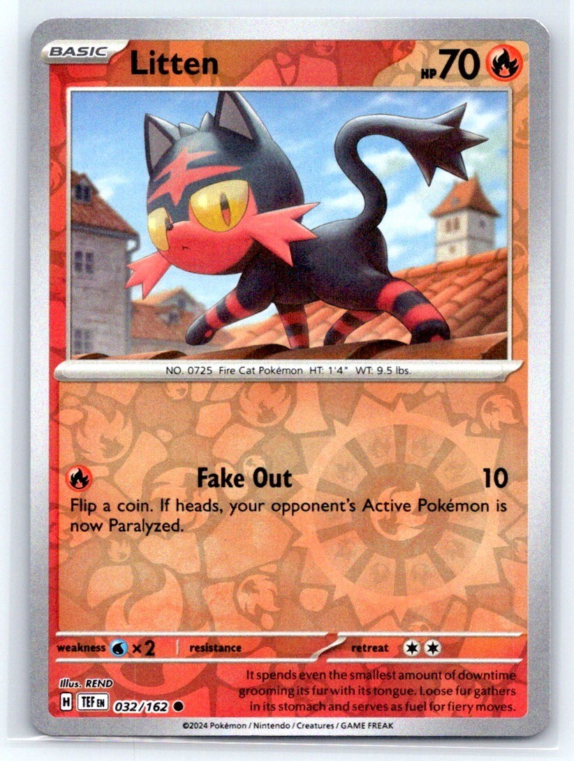 SV05: Temporal Forces #032/162 Litten Reverse Holo NM Pokemon
