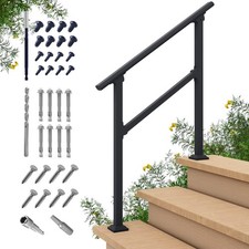 CR Fence  Rail 2-3 Step Stair Handrail, for Indoor  Outdoor Installation, w...