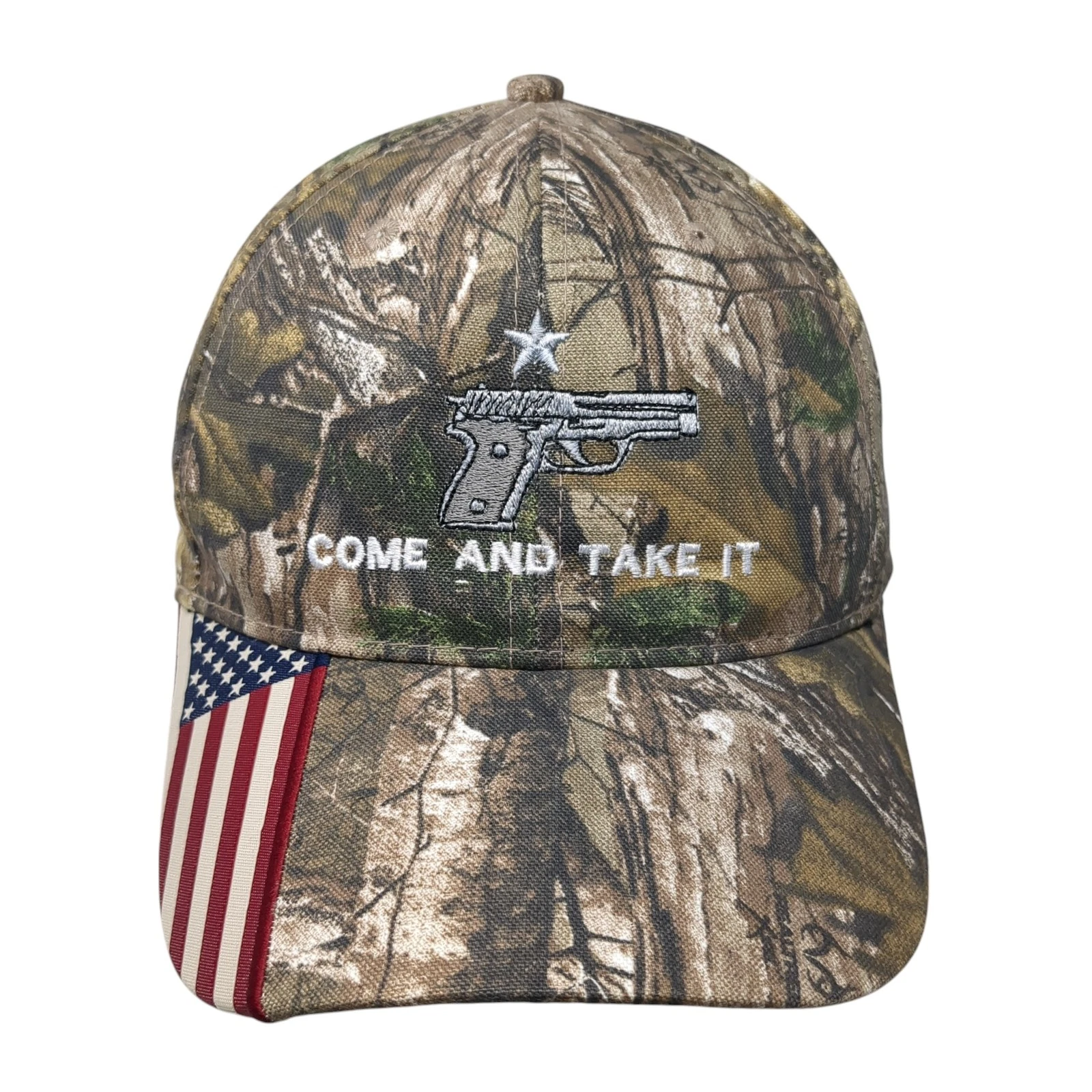 Come And Take It USA Flag Baseball Cap Multicolor OS Adjustable Patriotic Camo