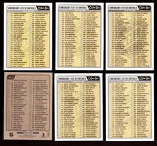 2016-17 O-Pee-Chee OPC w/ Update Hockey Checklist set 6 cards