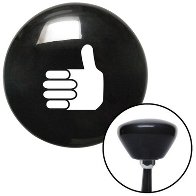 White Thumbs Up Black Retro Shift Knob w/ M16x1.5 Insert Shifter Auto Manual