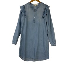 Anthropologie Cloth & Stone Women's Chambray Dress Medium Blue Denim Pullover