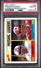1984 Topps Football Dan Marino RC & Steve Bartkowski Passing Leaders #202 PSA 10