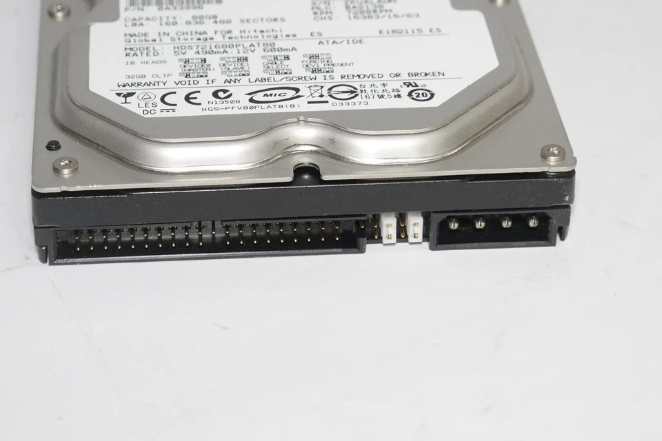 HITACHI 0Y30003 80GB IDE 7200RPM 3.5" Internal Hard Drive - HDS721680PLAT80 - Image 4 of 4