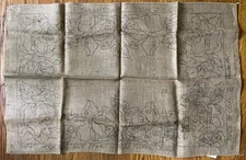 Vintage Wonder Art Rug Hooking Tufting Burlap Canvas Rose Floral 27" x 40" #F471