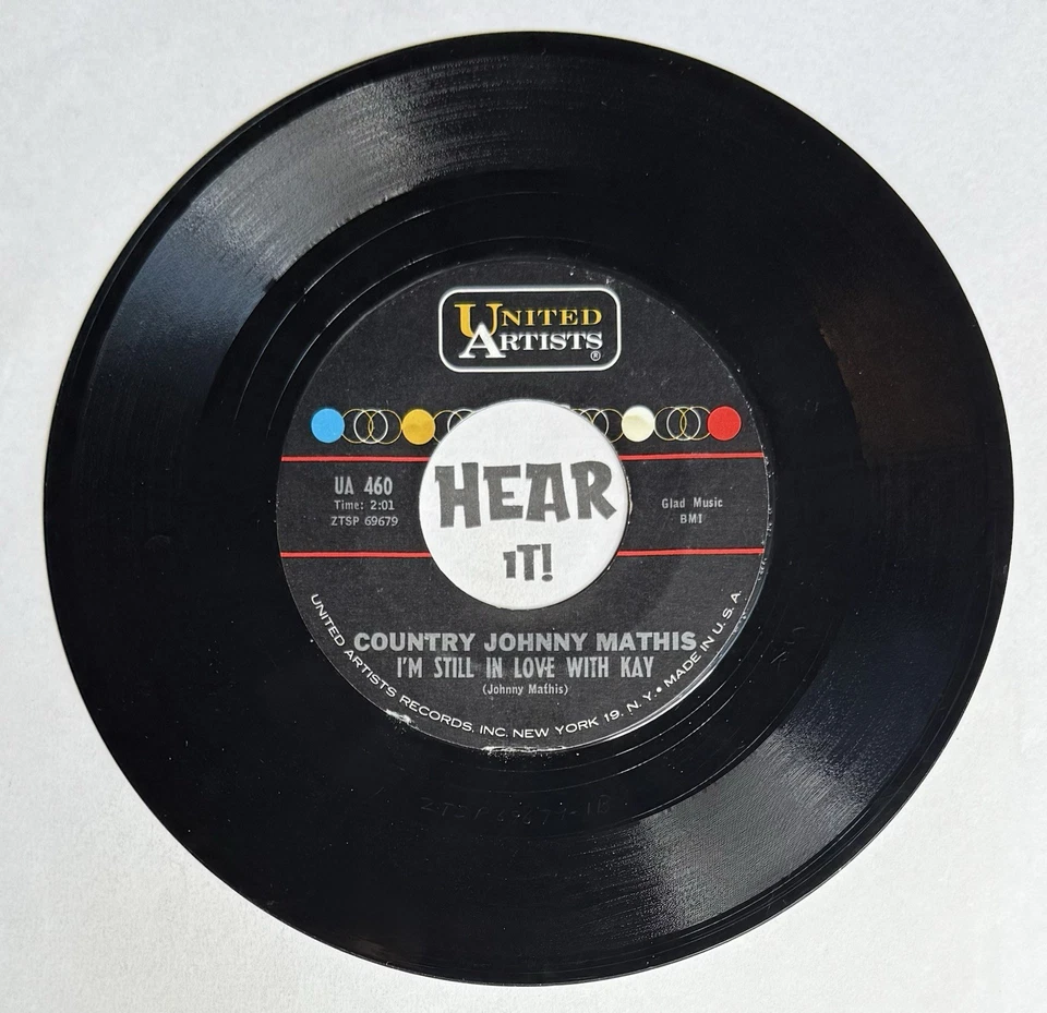 Melodic Classic Country Teen 45 COUNTRY JOHNNY MATHIS Every Road Must Have UA EX - Image 3 of 4