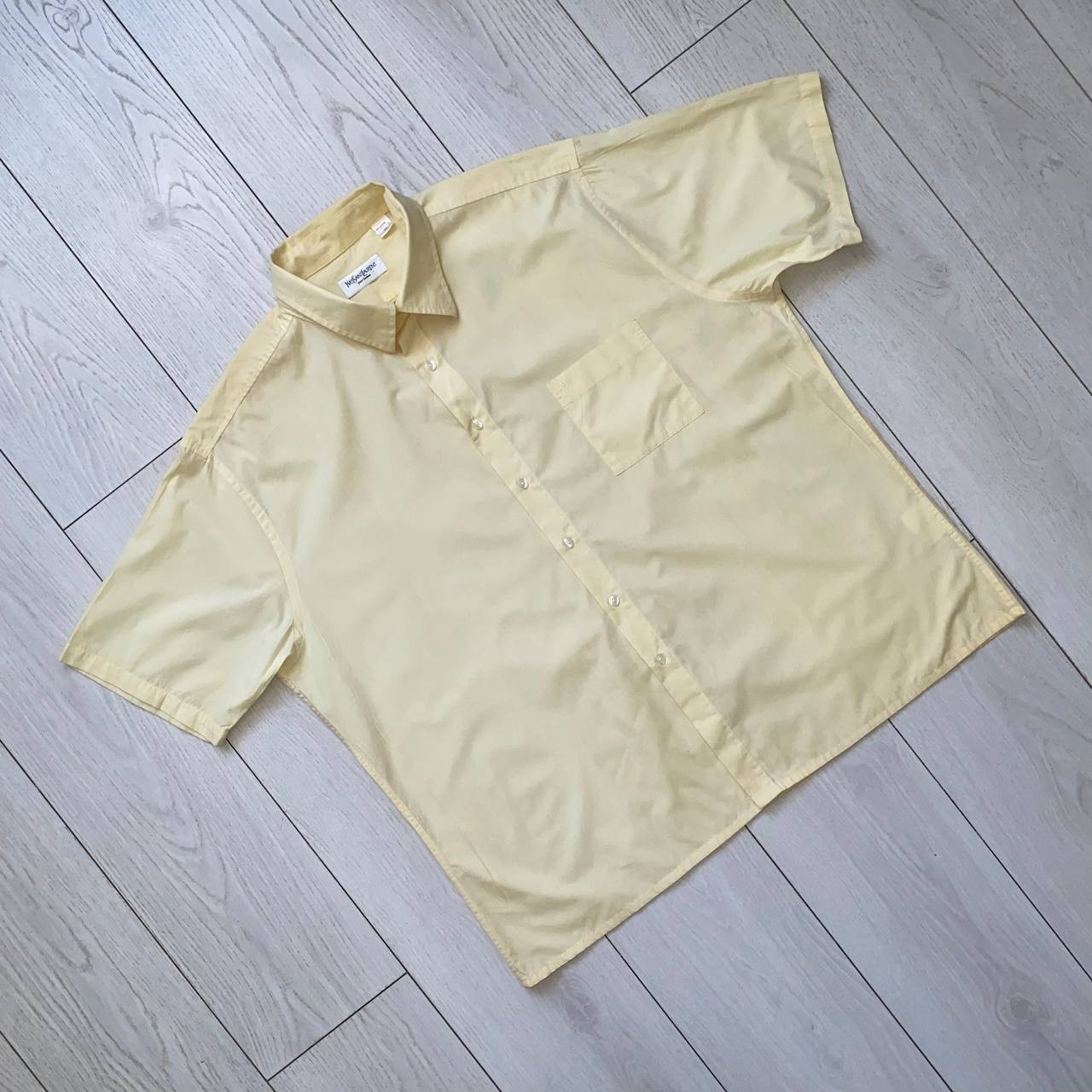 Camicia Yves Saint Laurent Designer Luxury Y2K manica corta con bottoni da uomo taglia XXL