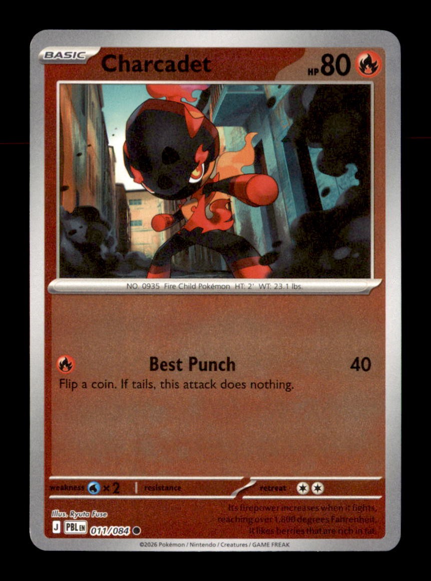 Charcadet 011/084 Common Pitch Black Pokemon Reverse Holo Near Mint