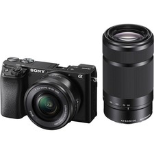 Sony Alpha a6100 Mirrorless Camera, w/ 16-50mm 55-210mm Lenses, Black