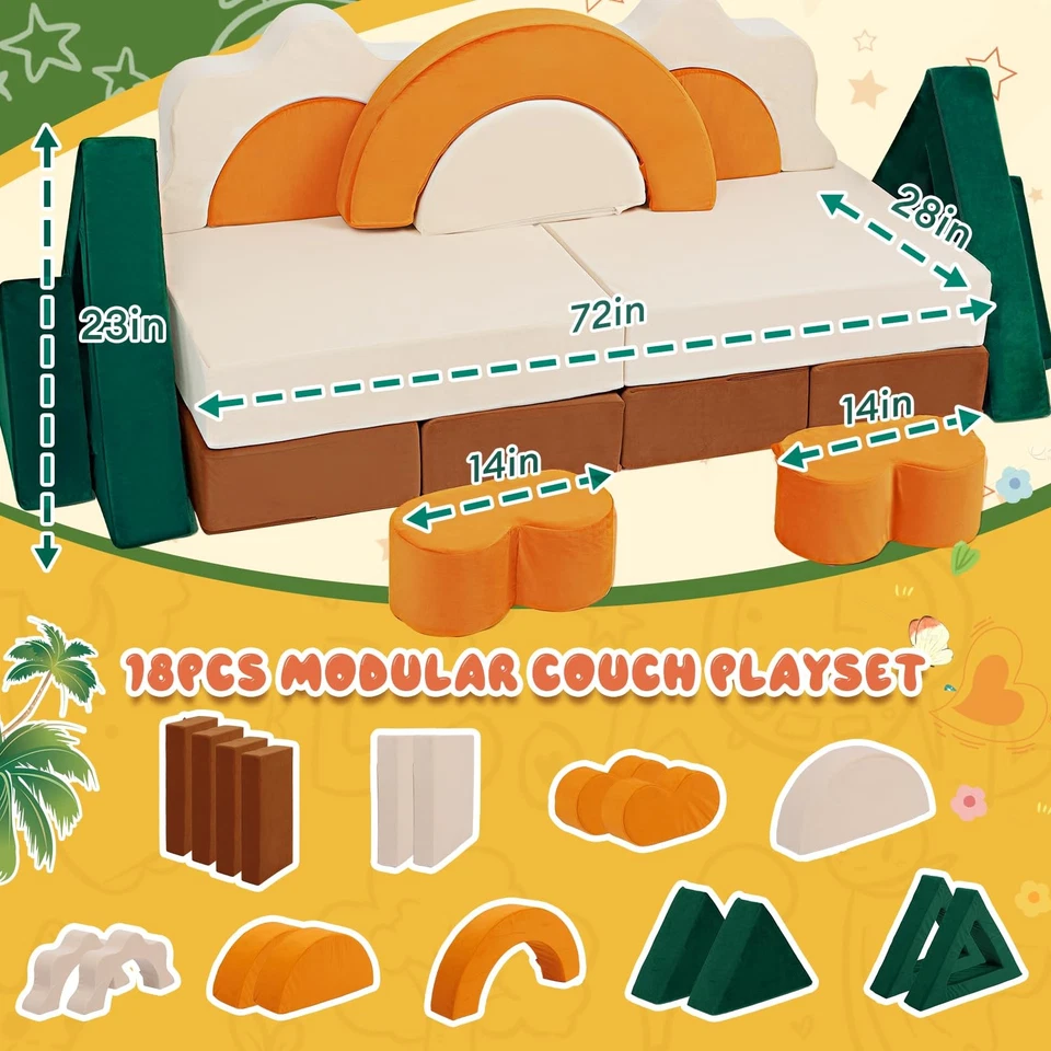 18Шт модульный детский игровой диван - Junlge тема ребенка ясельного возраста диван здание форт, Con... - Изображение 4 из 4