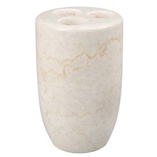 Luxury Solid Marble Toothbrush Holder   Handcrafted Champagne Beige, Heavy