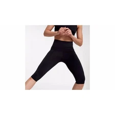 CALIA by Carrie Underwood PowerMove High Rise Knee Crop Leggings Pure Black XS