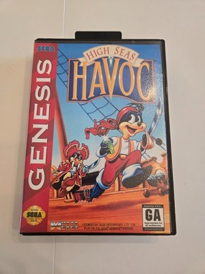 High Seas Havoc (Sega Genesis, 1993) CIB Authentic (game cartridge and box)