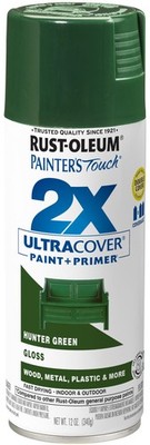 Rust-Oleum Painter's Touch 2X Ultra Cover Gloss Hunter Green 12 Ounce Spray P...