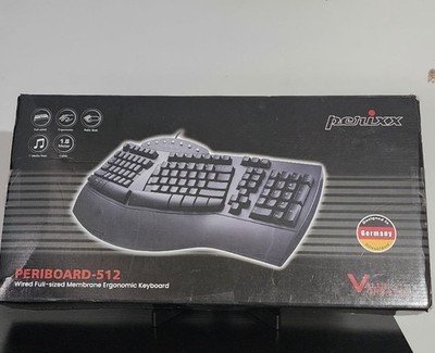 Perixx Periboard-512 Ergonomic Split Keyboard Natural Design Black [Brand New]