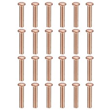 150 Pcs Copper Solid Rivets, 0.08"x0.39" Half Round Head Rivet Metal Fasteners