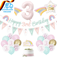 3. Geburtstag MäDchen, Geburtstagsdeko 3 Jahr, Mit Luftballon 3, Happy Birthday