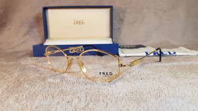 Fred  MALDIVES Vintage Eyeglasses 24K Gold Filled Gold Plated Luxury Eyewear Mad