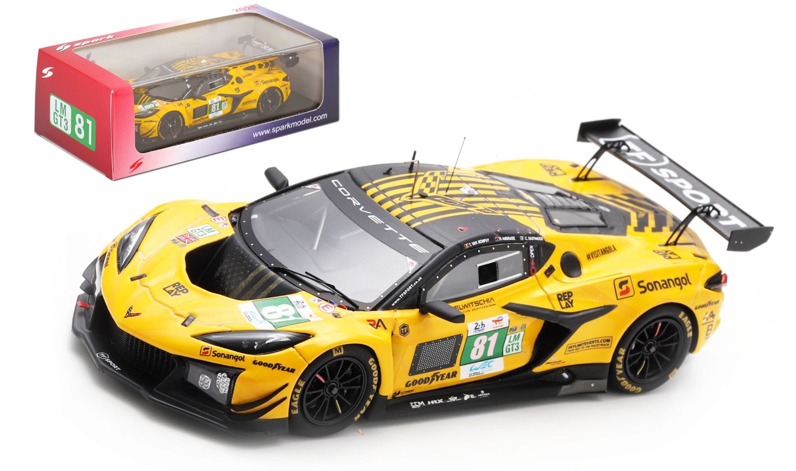 Spark S9301 Chevrolet Corvette Z06 #81 'Team TF Sport' Le Mans 2025 - 1/43 Scale