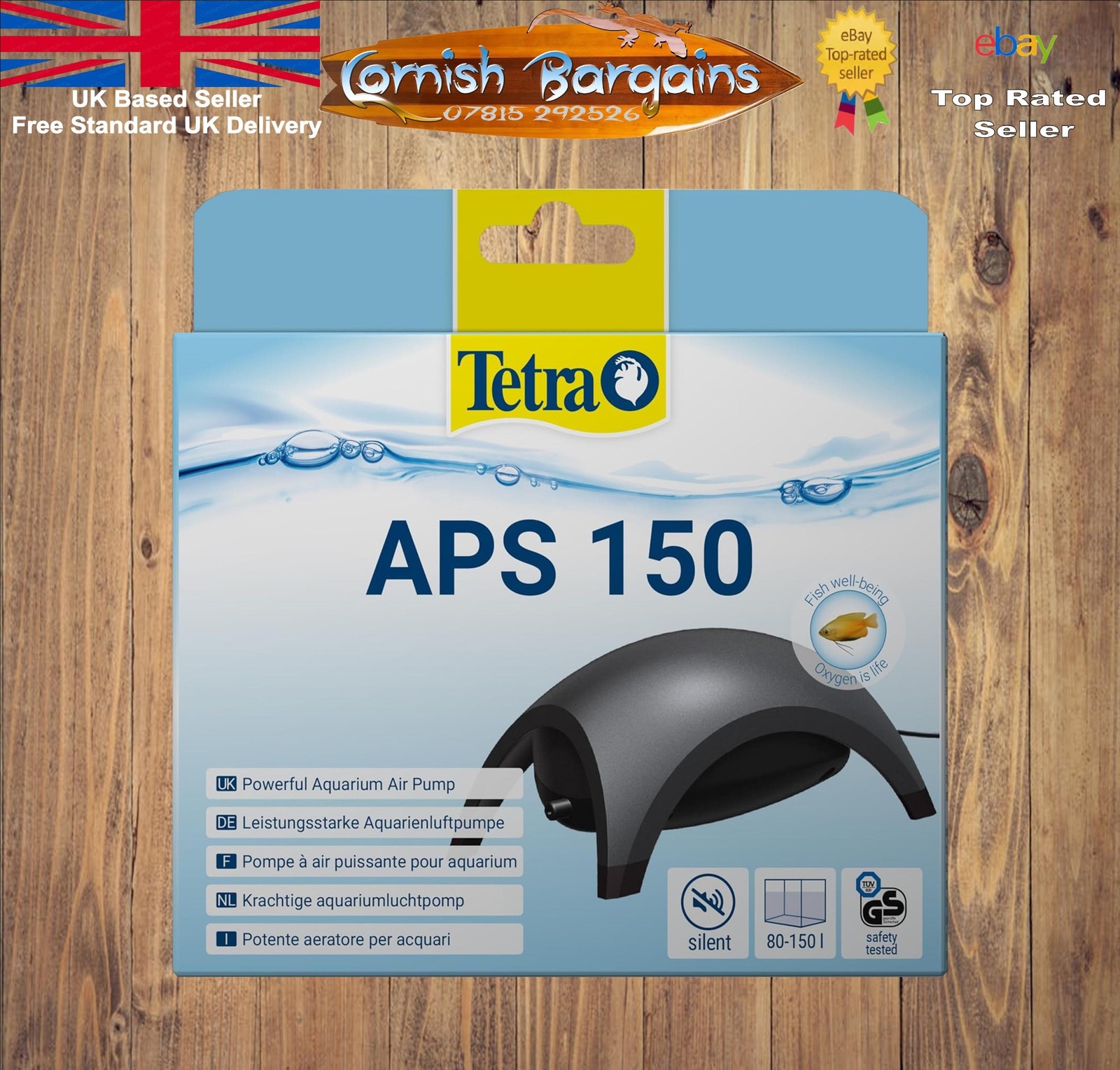 Tetra APS 150 Smooth-running aquarium air pump, black