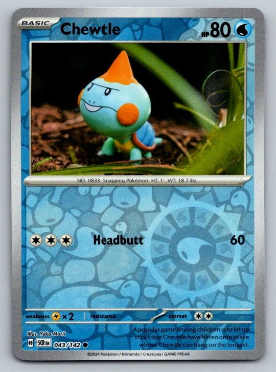 Chewtle SV07: Stellar Crown 043/142 NM Reverse Holo
