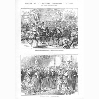 PHILADELPHIA Eröffnung der Jahrhundertausstellung - Antikdruck 1876