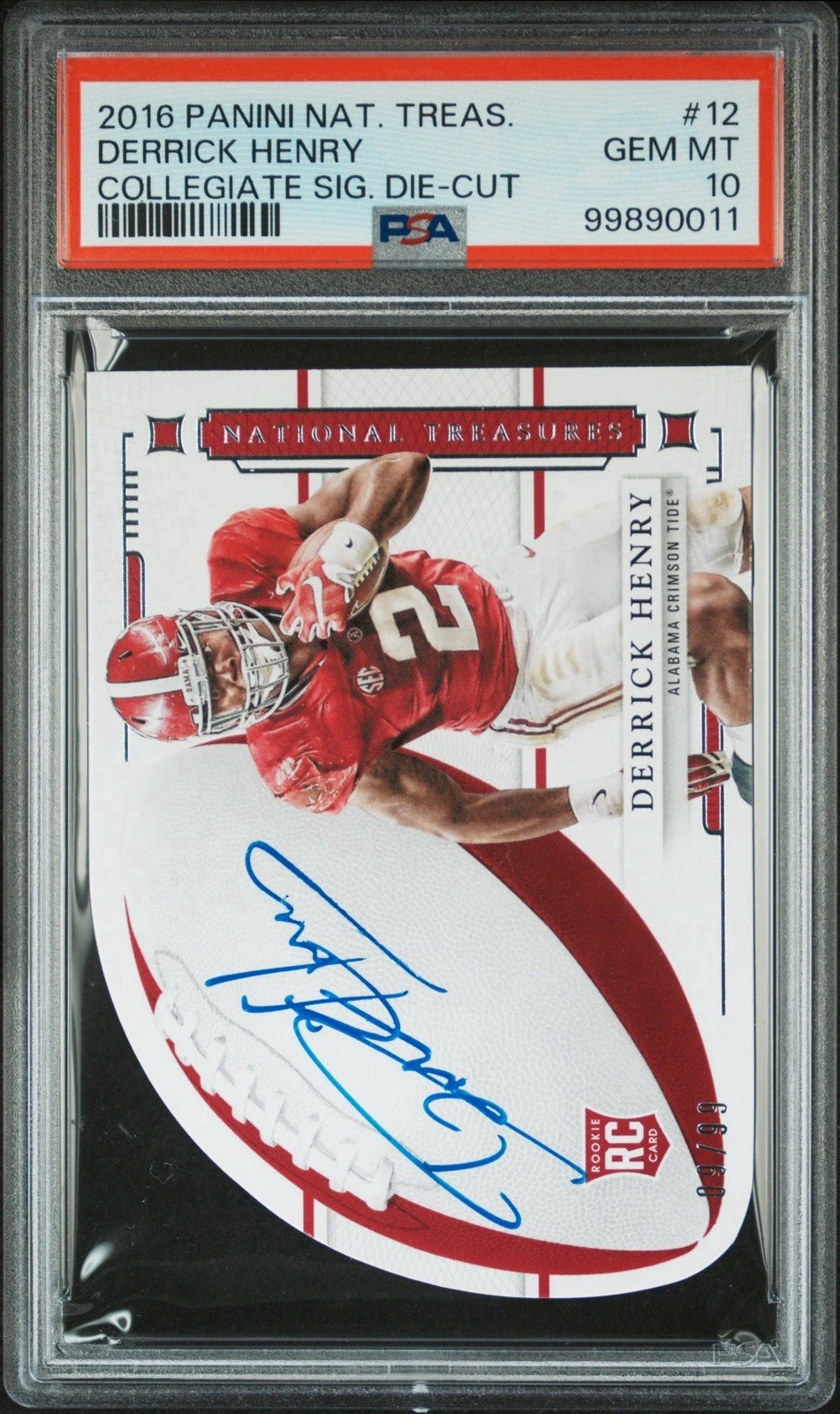 Derrick Henry Panini National Treasures Collegiate Signature Die-Cut #12 Base