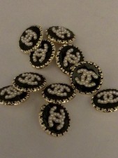 Lot Of ten 16Mm Designer Cc Vintage Button Gold Tone Chanel 10 BUTTONS