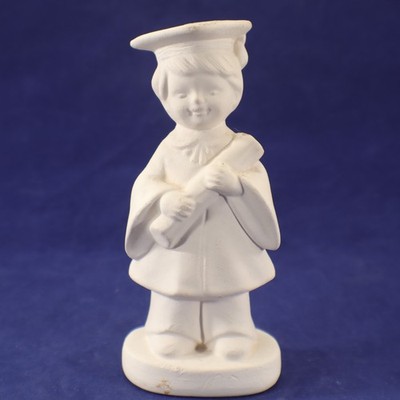 Albertas Molds GRADUATE Cap & Gown Plaster Figurine Unpainted for DYI 4'' Tall m