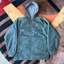 Vintage 90 s Y2K Green Adidas Reversible Nylon Windbreaker Jacket Fits Medium