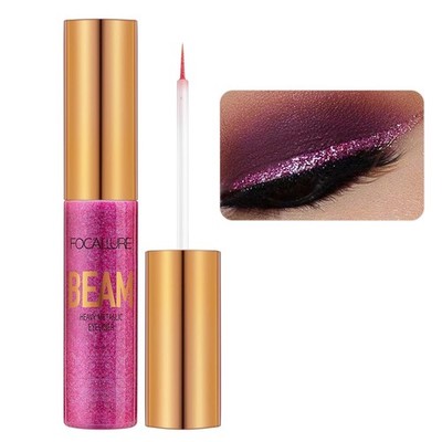 Beam Eyeliner, Metallic Glitter Shimmer Eye Liner, Waterproof Liquid, #02 GARNET