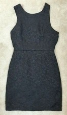 Forever 21 Contemporary Women's XS Black Metallic Floral Emboss Dress Career NWT