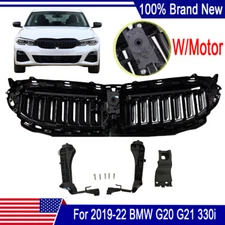 Front Upper Radiator Grille Active Shutter W/Motor For 2019-22 BMW G20 G21 330i