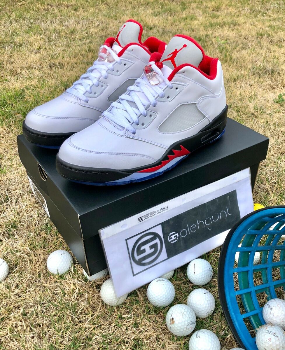 Size 11.5 - Air Jordan 5 Golf Low White Fire Red for sale Size 11.5 - Air Jordan 5 Golf Low White Fire Red for sale