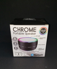 CHROME Portable Bluetooth Speaker Wireless Handsfree USB Rechargeable BLACK NEW