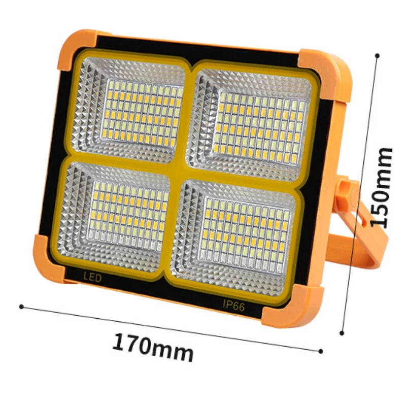 Pacote com 2 lâmpadas de inundação recarregáveis LED bateria luz de trabalho para acampamento ao ar livre - Imagem 4 de 4