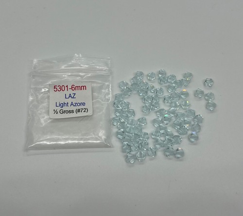Swarovski 6mm Crystal Bicone Beads Lt Azure Lot of 37  New Old Stock
