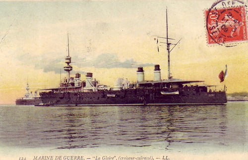 Carte Postale Corfou 1918 - Marine De Guerre Cuirassé Croiseur Edgar Quinet