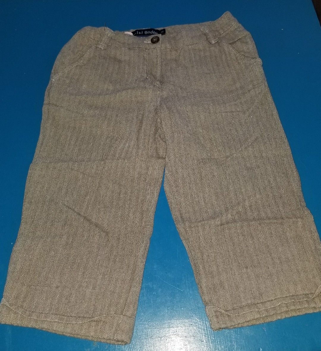 Mini Boden pantalon de plage fille stretch gris denim capri cropped