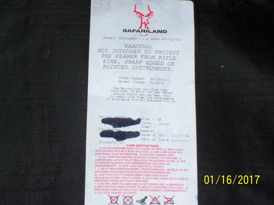 1BULLETPROOF, Spall- 1 Trauma Plate Level IIIA 11"X14" Soft Body Armor Plate - Image 3 of 4