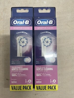 8 × Braun Oral-B SENSITIVE CLEAN Replacement Electric Toothbrush Heads - 8 Pack