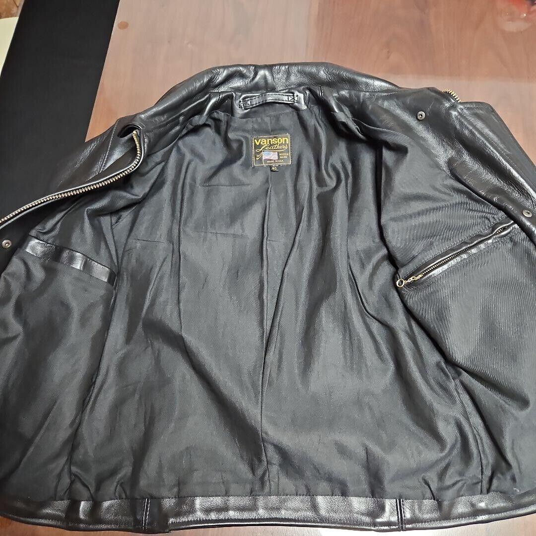 VANSON Leather Single Riders Jacket Enfield men Size 40 VANSON Leather Single Riders Jacket Enfield men Size 40